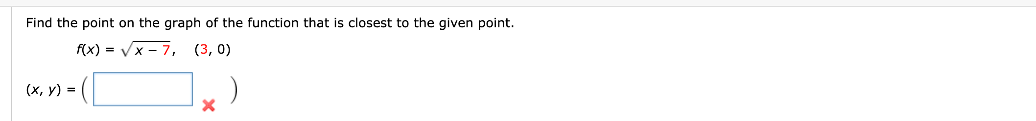 Solved Find the point on the graph of the function that is | Chegg.com