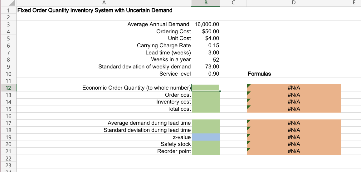 Solved Excel Online Activity: FQS Safety Stock analysis to | Chegg.com