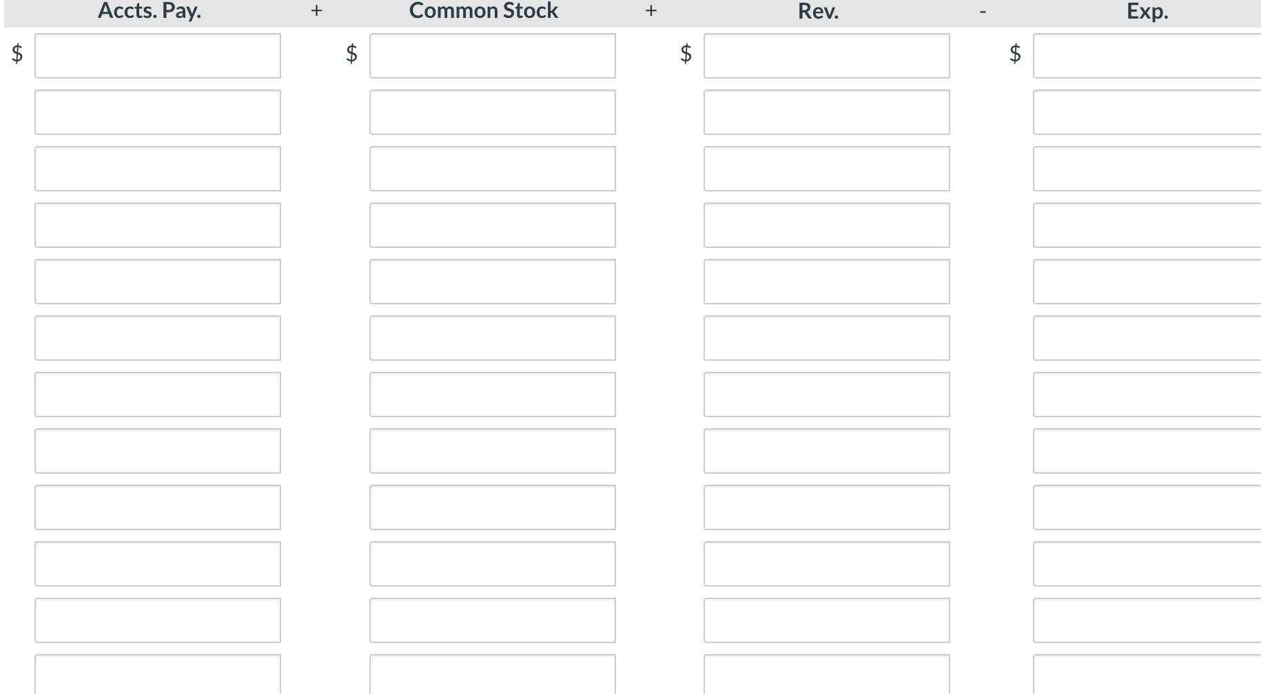 Solved Prepare a tabular summary to record the transactions | Chegg.com