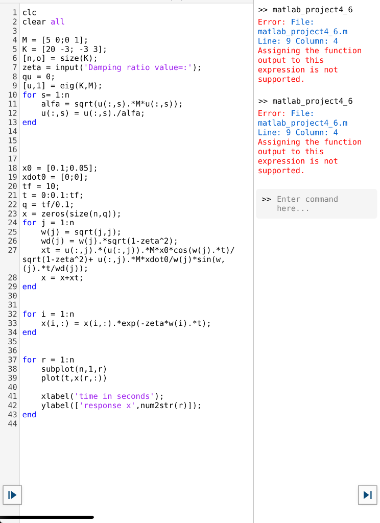 Write A Matlab Code Using Modal Analysis For This Chegg Com