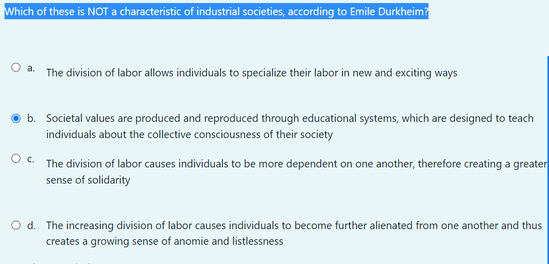 Solved Which of these is NOT a characteristic of industrial