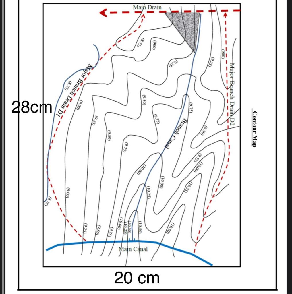 Solved The contour map in the figure, of scale 1:70000, | Chegg.com