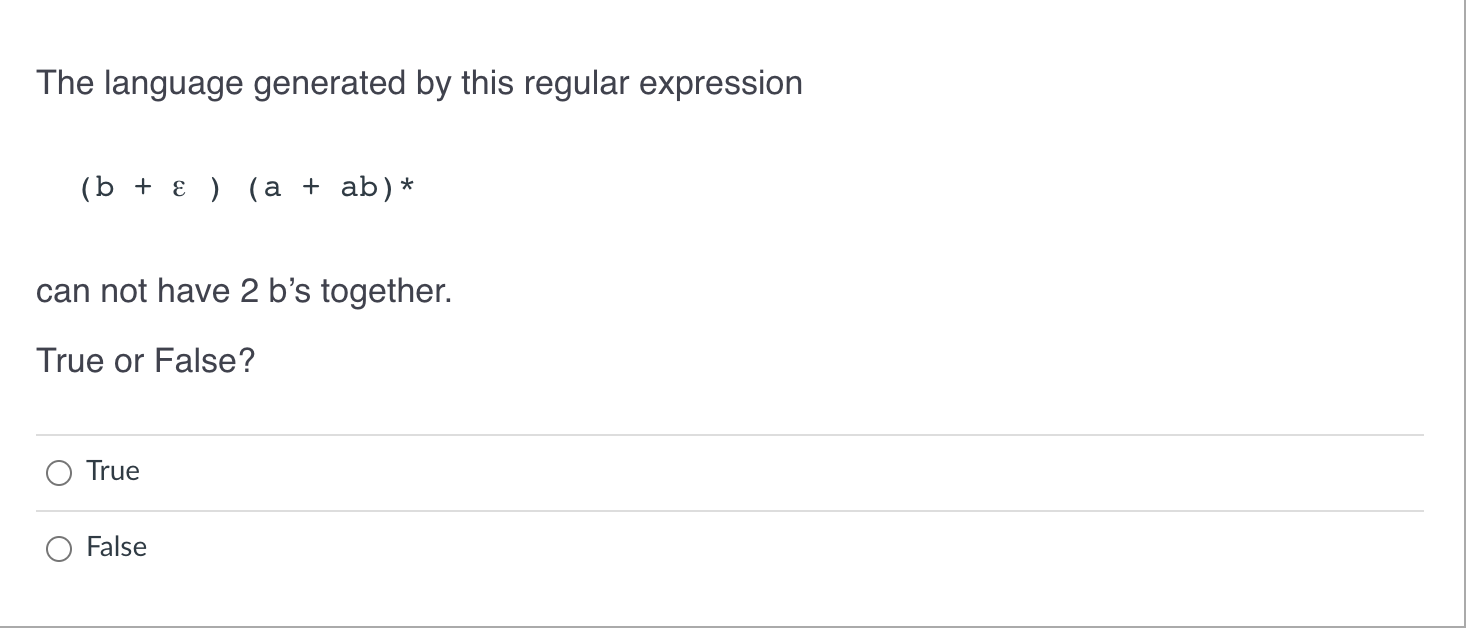 Solved The Language Generated By This Regular Expression (b | Chegg.com