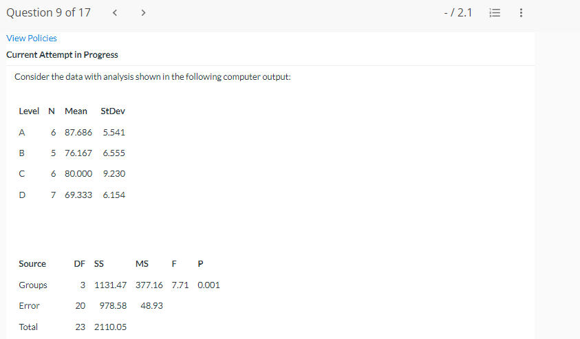 Solved What is the pooled standard deviation? What degrees | Chegg.com