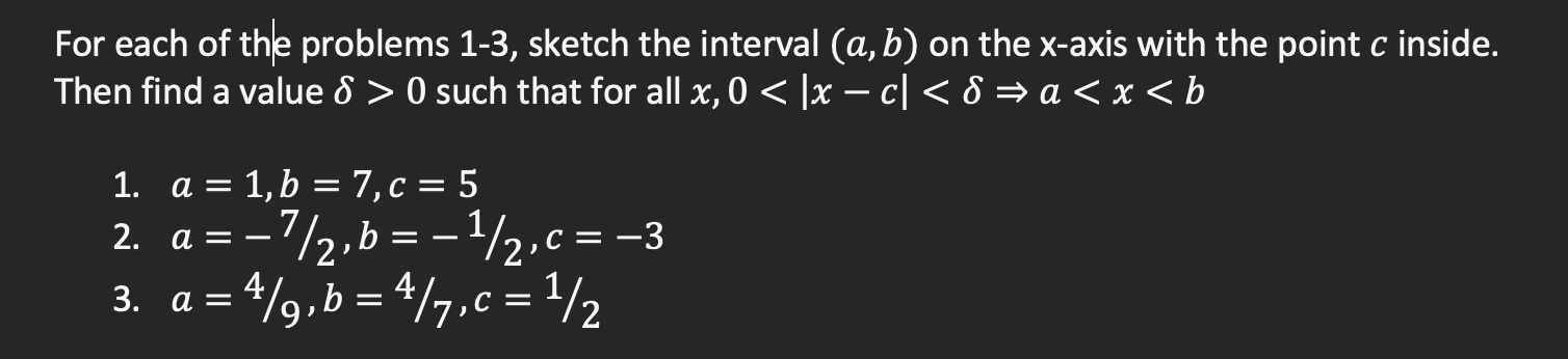 Solved For each of the problems 1−3, sketch the interval | Chegg.com