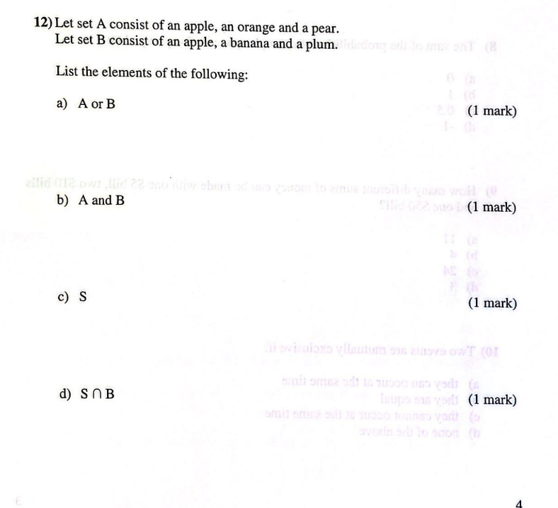 Solved B) A And B (1 Mark) C) S (1 Mark) | Chegg.com