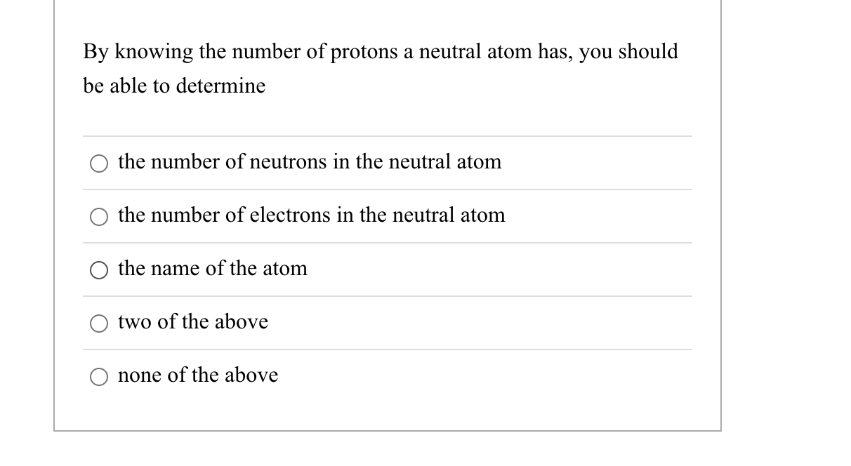 determine the number of protons in a neutral atom of lithium