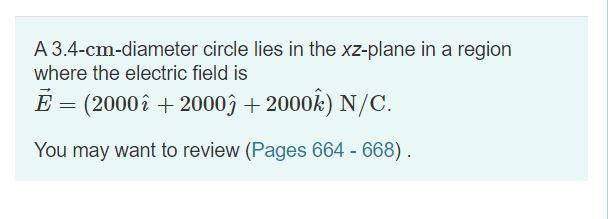 Solved What Is The Electric Flux Through The Circle Expr Chegg Com