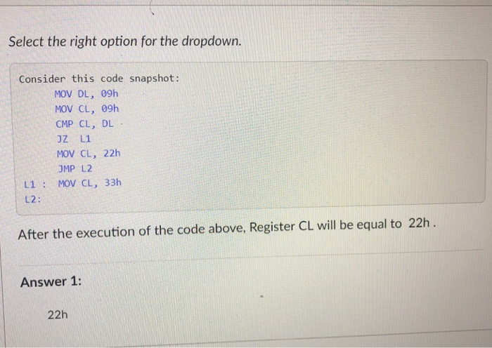 Solved Select the right option for each dropdown. Consider | Chegg.com