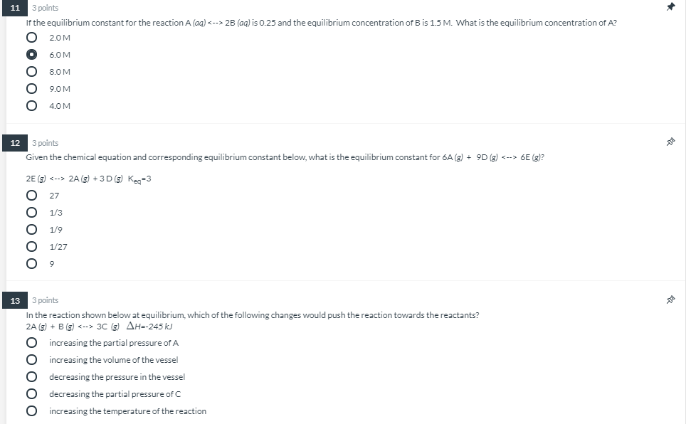 Solved 7 3 Points What Is The Rate Law For The Following Chegg Com