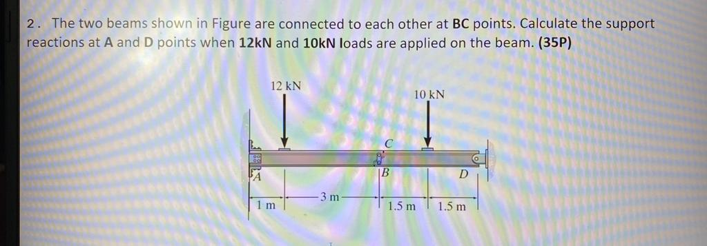 Solved 2. The two beams shown in Figure are connected to | Chegg.com