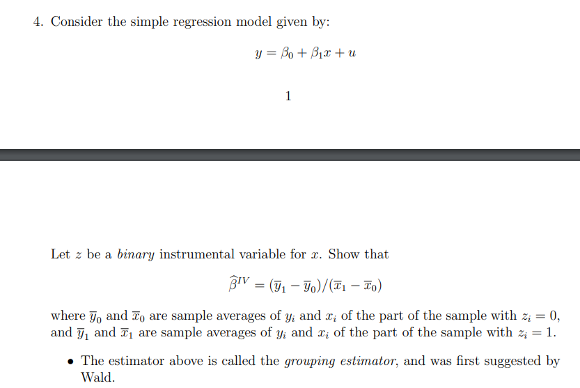 Solved 4. Consider The Simple Regression Model Given By: Y = | Chegg.com