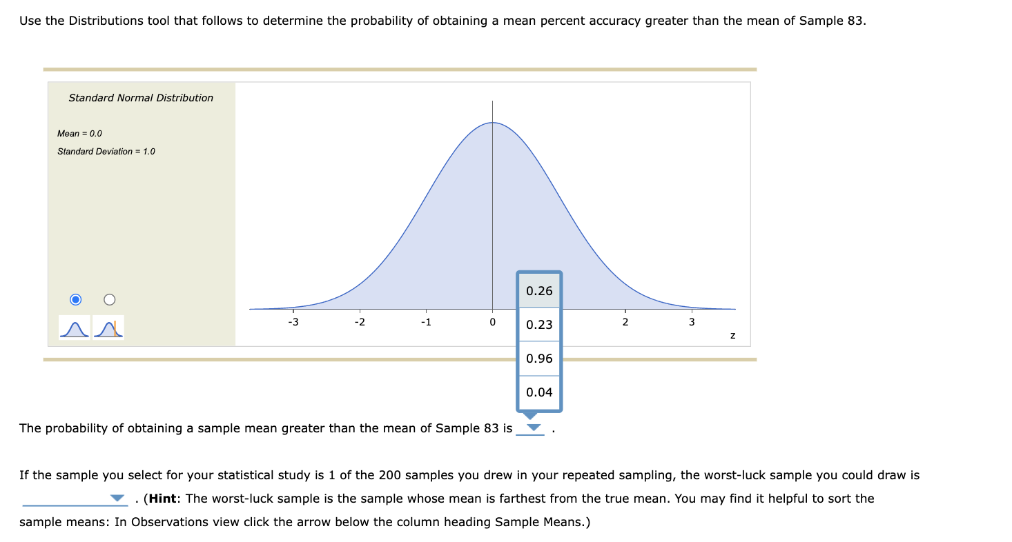 Use the Distributions tool that follows to determine | Chegg.com