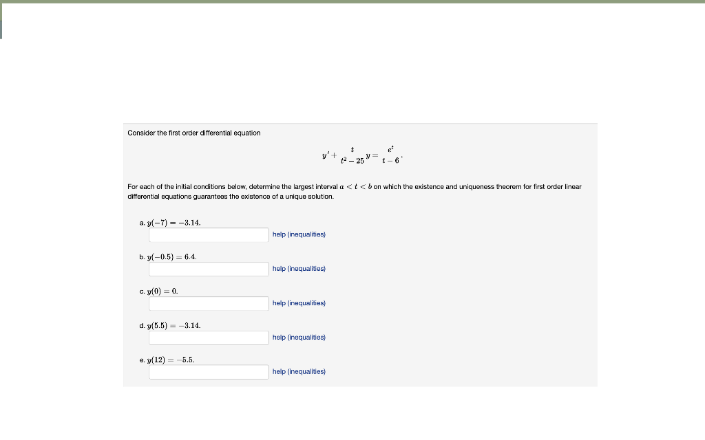 Solved Consider The First Order Differentlal Equation 5557