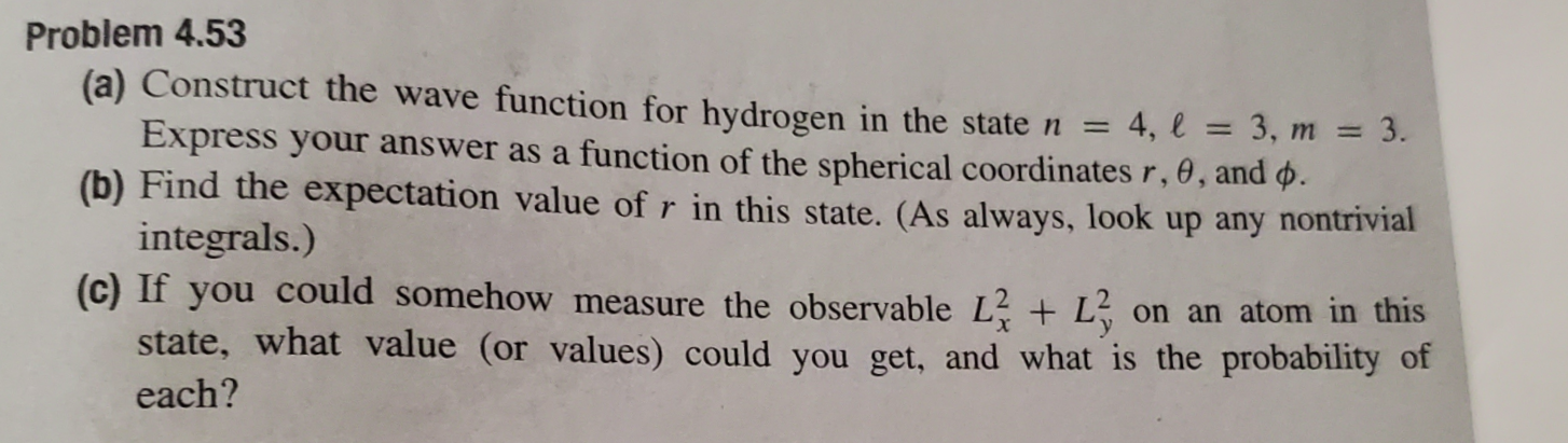 Solved Problem 4.53 (a) Construct the wave function for | Chegg.com