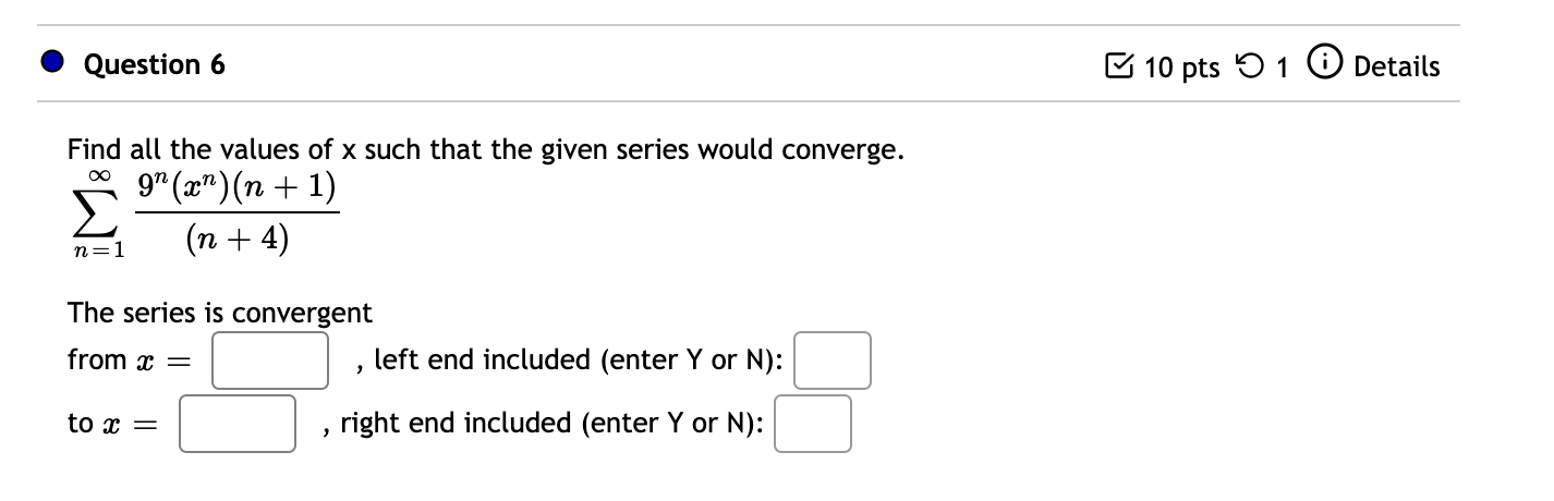 Solved Question 6 10 pts 51 Details Find all the values of x | Chegg.com