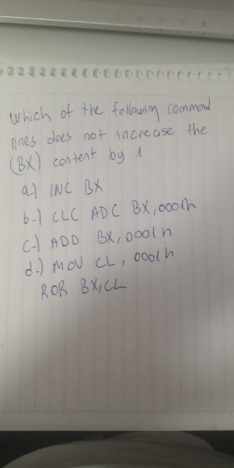 Solved Which of the following commond ones does not increase | Chegg.com