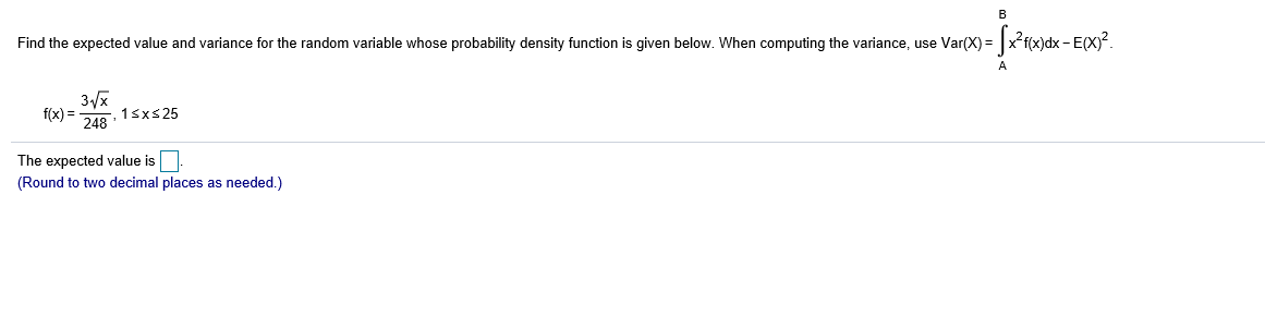 Solved Find The Expected Value And Variance For The Random | Chegg.com