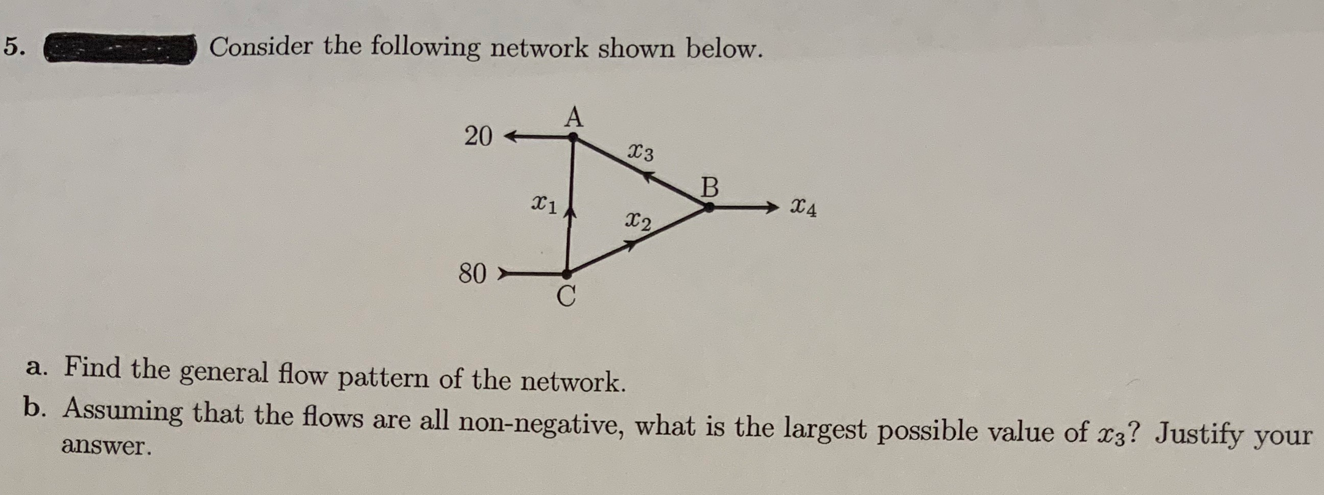 Solved 5. Consider the following network shown below. А 20 | Chegg.com