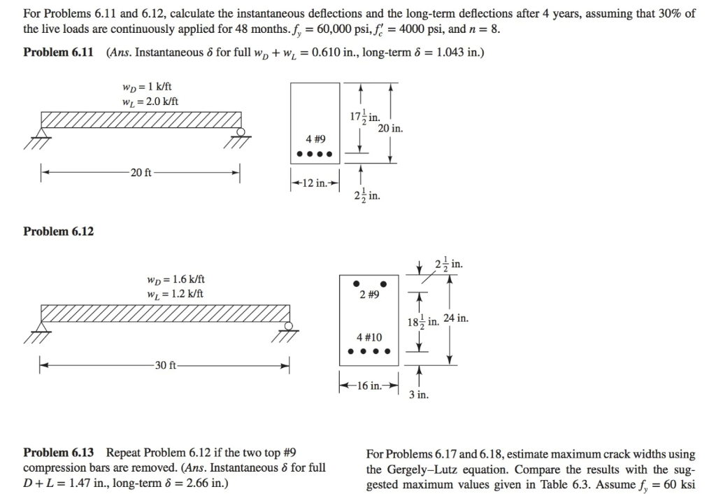 For Problems 6.11 and 6.12, calculate the | Chegg.com