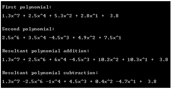 Add And Subtract Polynomials Using Linked Lists The Chegg 