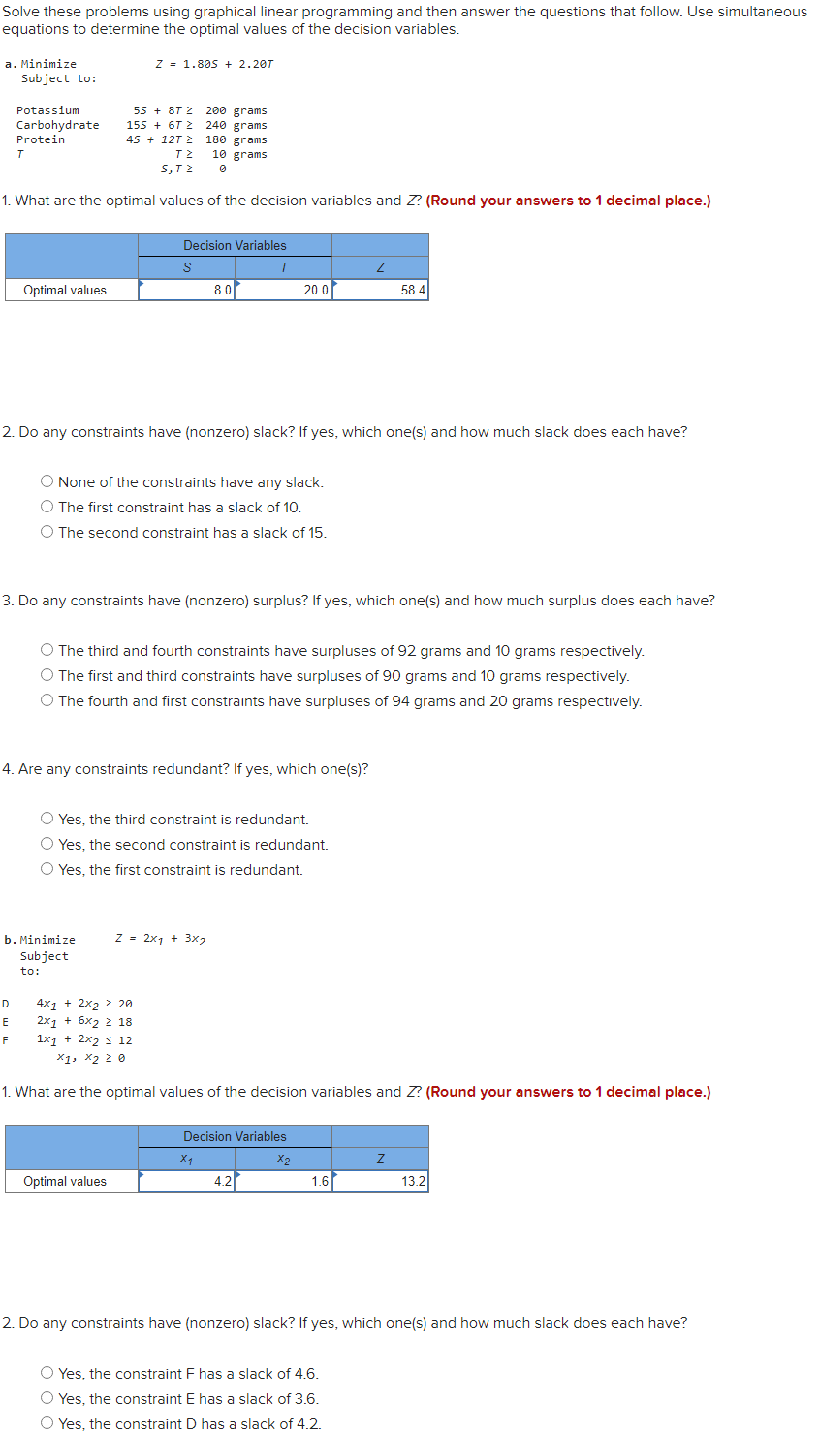 Solved Solve these problems using graphical linear | Chegg.com