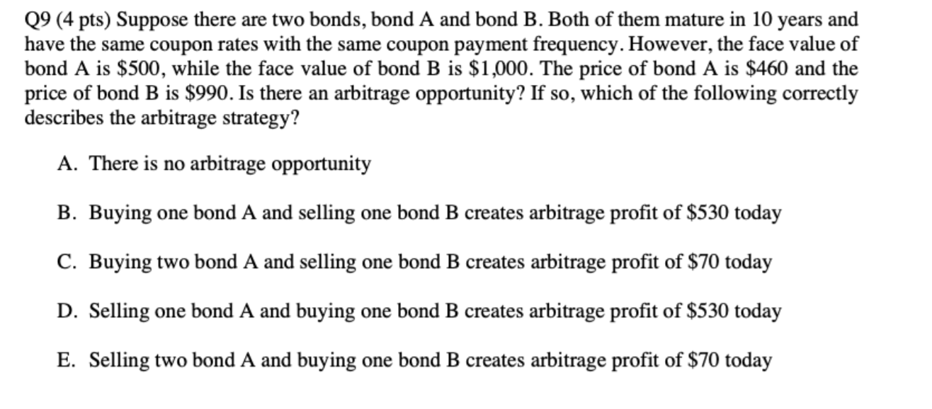 Solved Q9 (4 Pts) Suppose There Are Two Bonds, Bond A And | Chegg.com