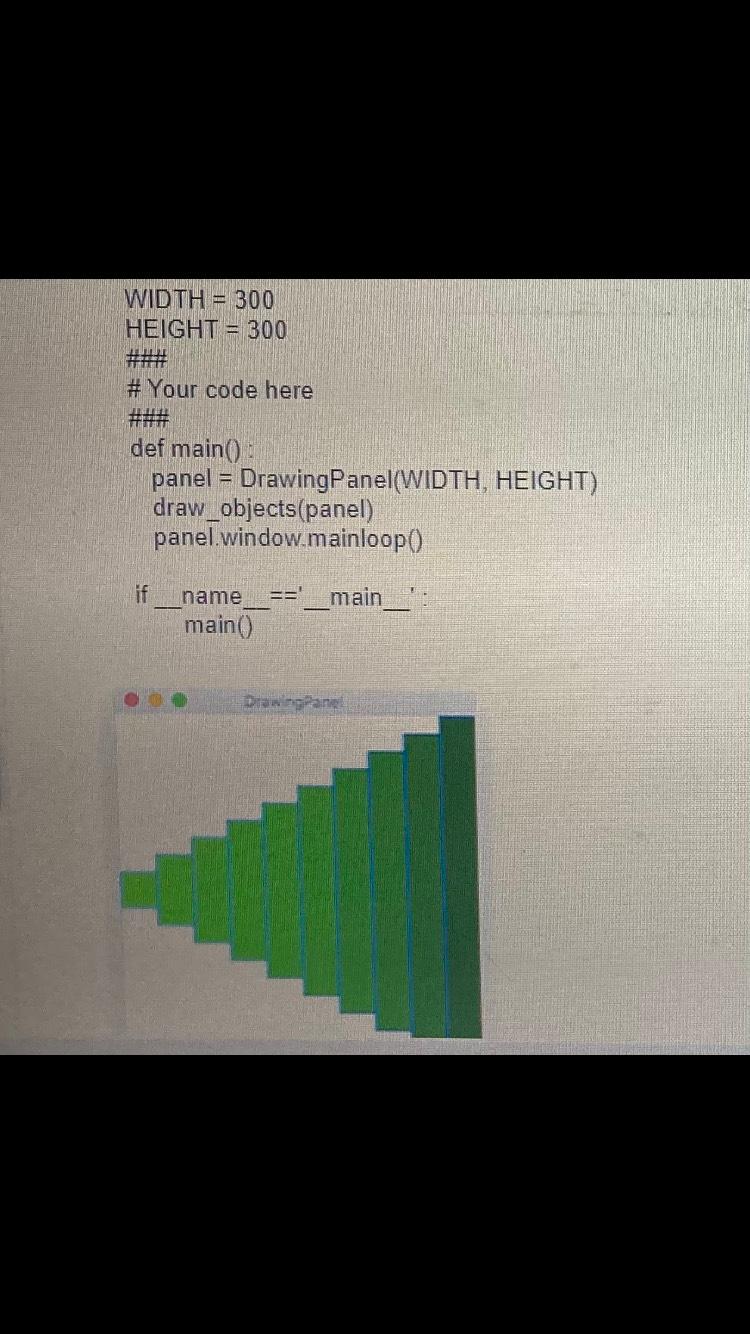 Solved Write a function that takes a DrawingPanel as a | Chegg.com