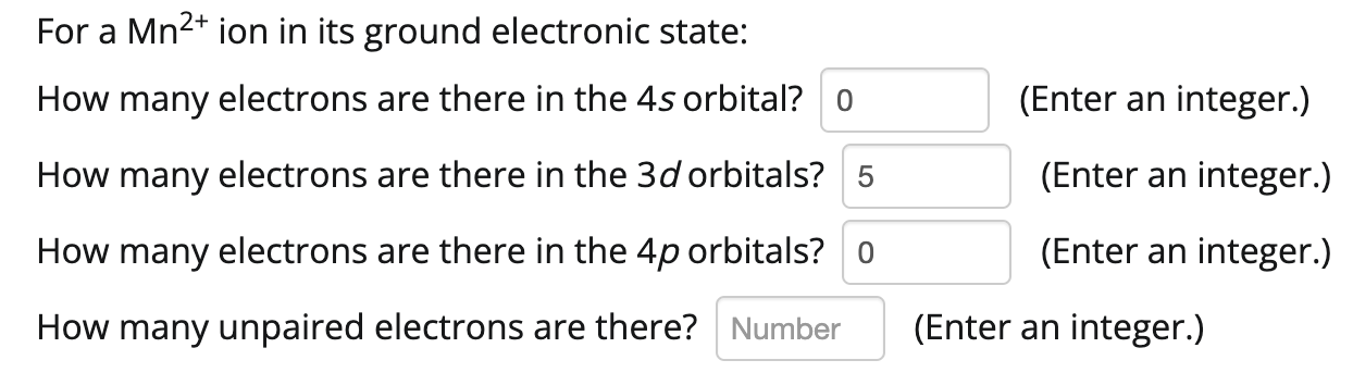 the electronic configuration of mn 2 ion in its ground state is