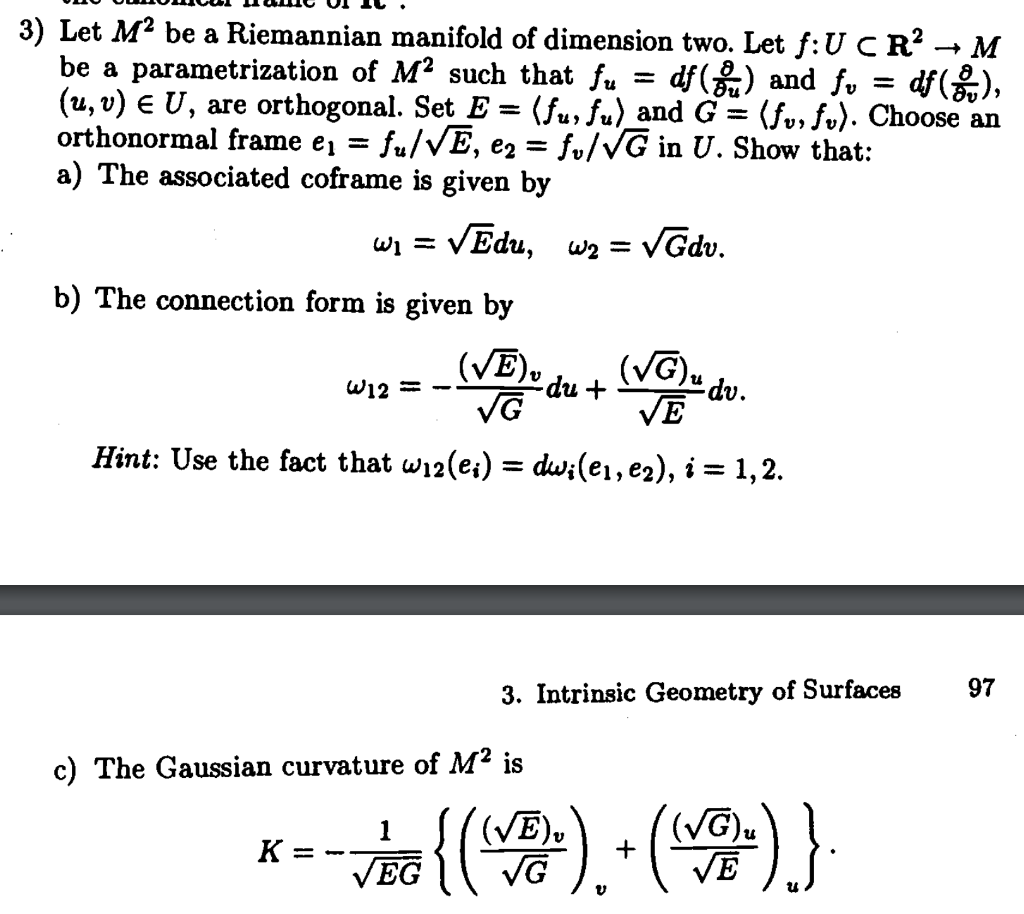 Solved E2 3 Let Mp Be A Riemannian Manifold Of Dimensi Chegg Com