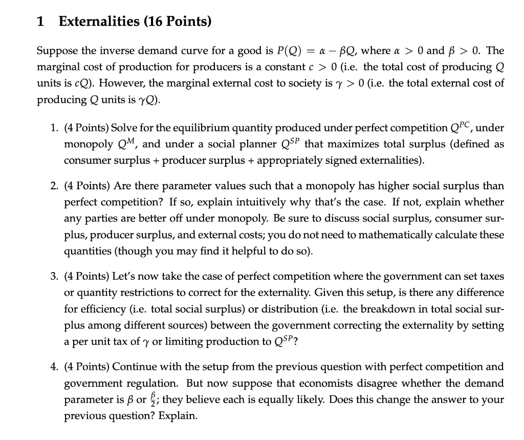 Suppose the inverse demand curve for a good is