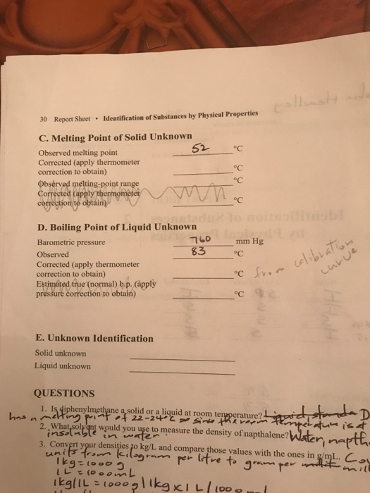 experiment 2 identification of substances by physical properties