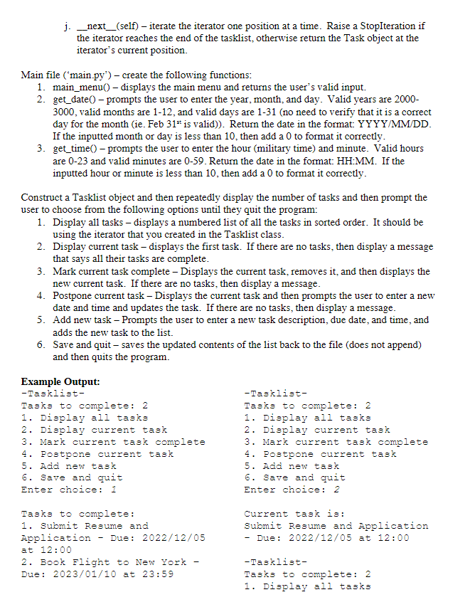 Solved Task List Update Lab 5 to use an iterator to display | Chegg.com