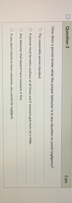 Solved D Question 3 5 pts How does a person know what the | Chegg.com