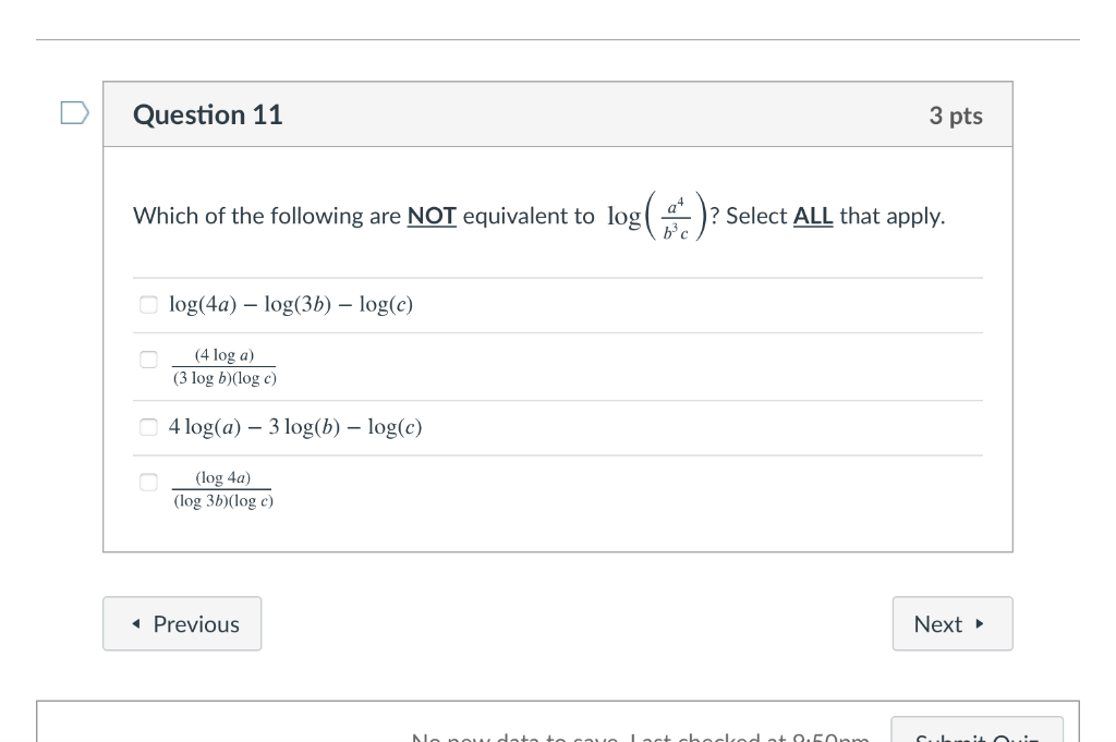 Solved Question 11 3 pts Which of the following are NOT | Chegg.com