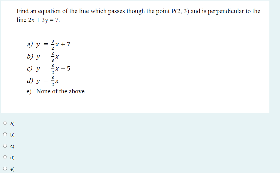 Solved Find an equation of the line which passes though the | Chegg.com