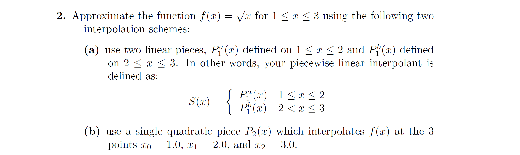 2 Approximate The Function F X Vae For 1 X Chegg Com