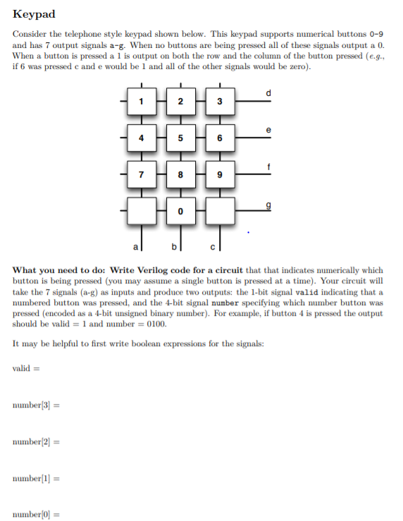 Keypad Consider the telephone style keypad shown | Chegg.com