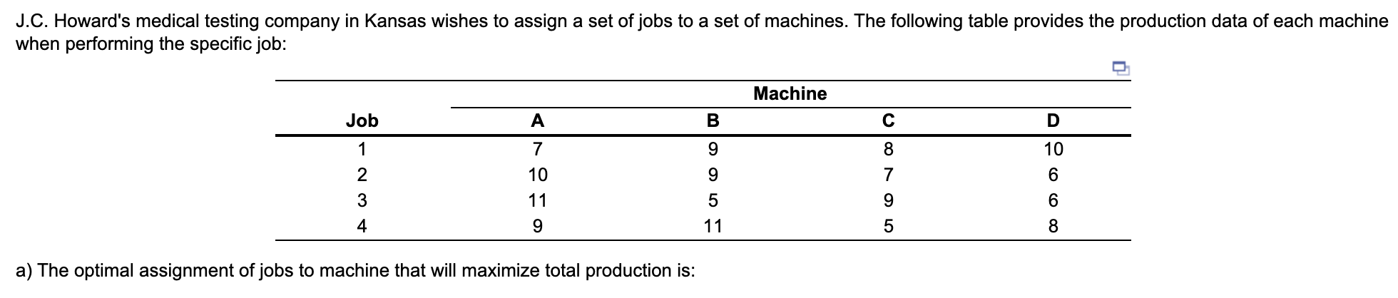 Solved Machine A -- Job __ Machine B -- Job __ Machine C -- | Chegg.com