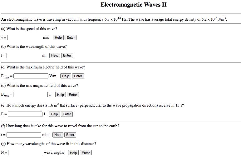 Solved Electromagnetic Waves Ii An Electromagnatic Wave I Chegg Com