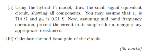 Solved (b) The Circuit Shown In Figure 3 Is A Common Emitter | Chegg.com