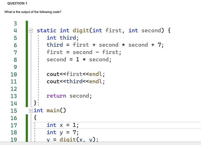 Solved QUESTION 1 What is the output of the following code? | Chegg.com