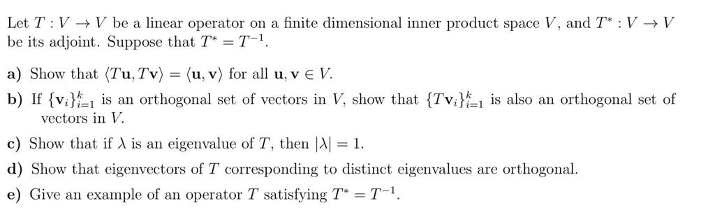 Solved Let T V V Be A Linear Operator On A Finite Dimensi Chegg Com