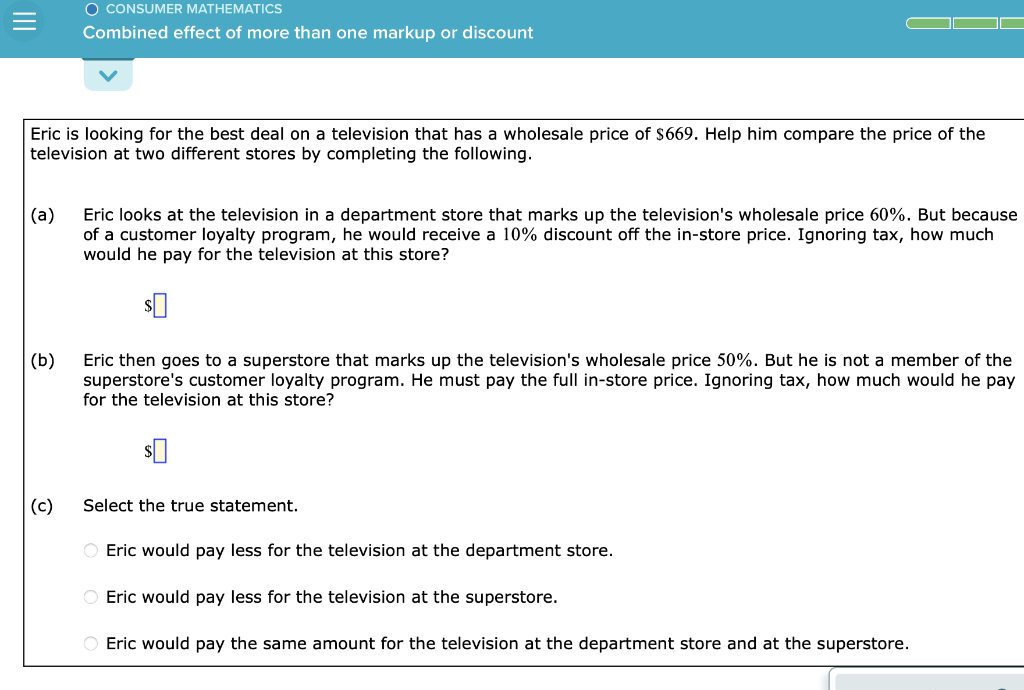 Solved O CONSUMER MATHEMATICS Combined effect of more than | Chegg.com