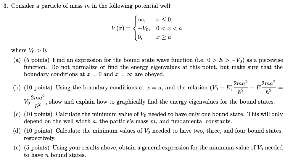 Solved 3. Consider A Particle Of Mass M In The Following | Chegg.com