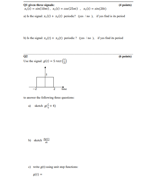 Solved Signals And Systems , ﻿pls Solve On Paper | Chegg.com