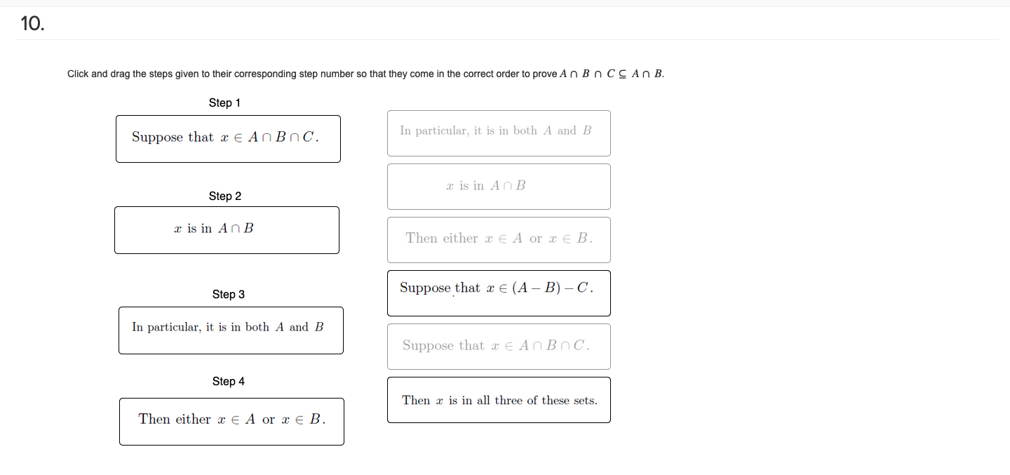 Solved Click And Drag The Steps Given To Their Corresponding Chegg Com