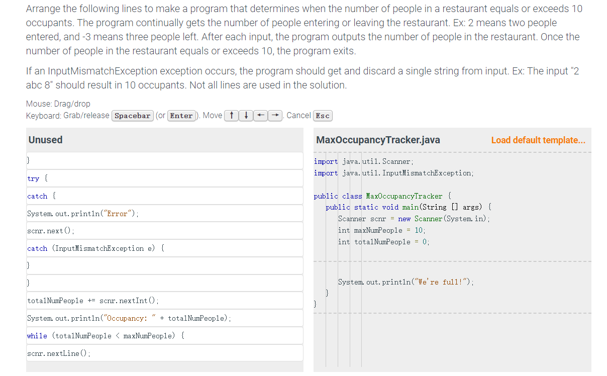 Solved Arrange The Following Lines To Make A Program That Chegg Com