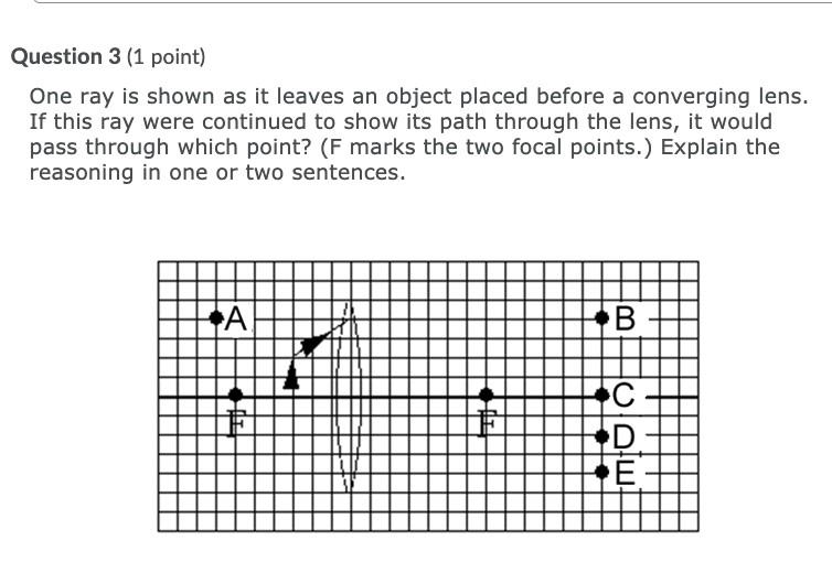 Solved Question 3 (1 point) One ray is shown as it leaves an | Chegg.com