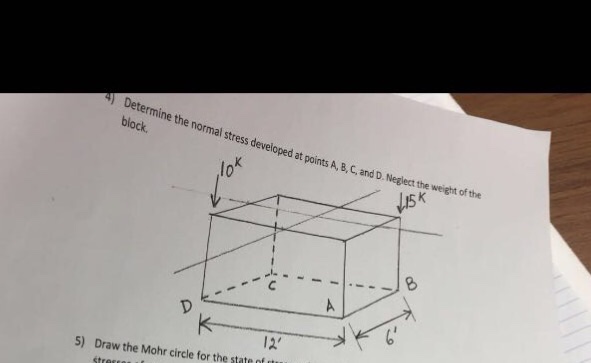 Solved Determine the normal stress developed at points A, B, | Chegg.com